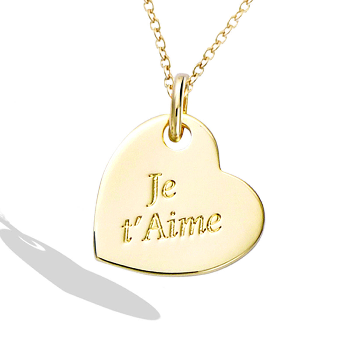 

Les Trésors De Lily [R7351] - Pendentif plaqué or Je t aime doré - 15x15 mm