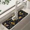 1Pcs Golden Bee Pattern Sink Faucet Absorbent Mat, Drainage Pad, Kitchen Bathroom Sink, Countertop Drain Pad