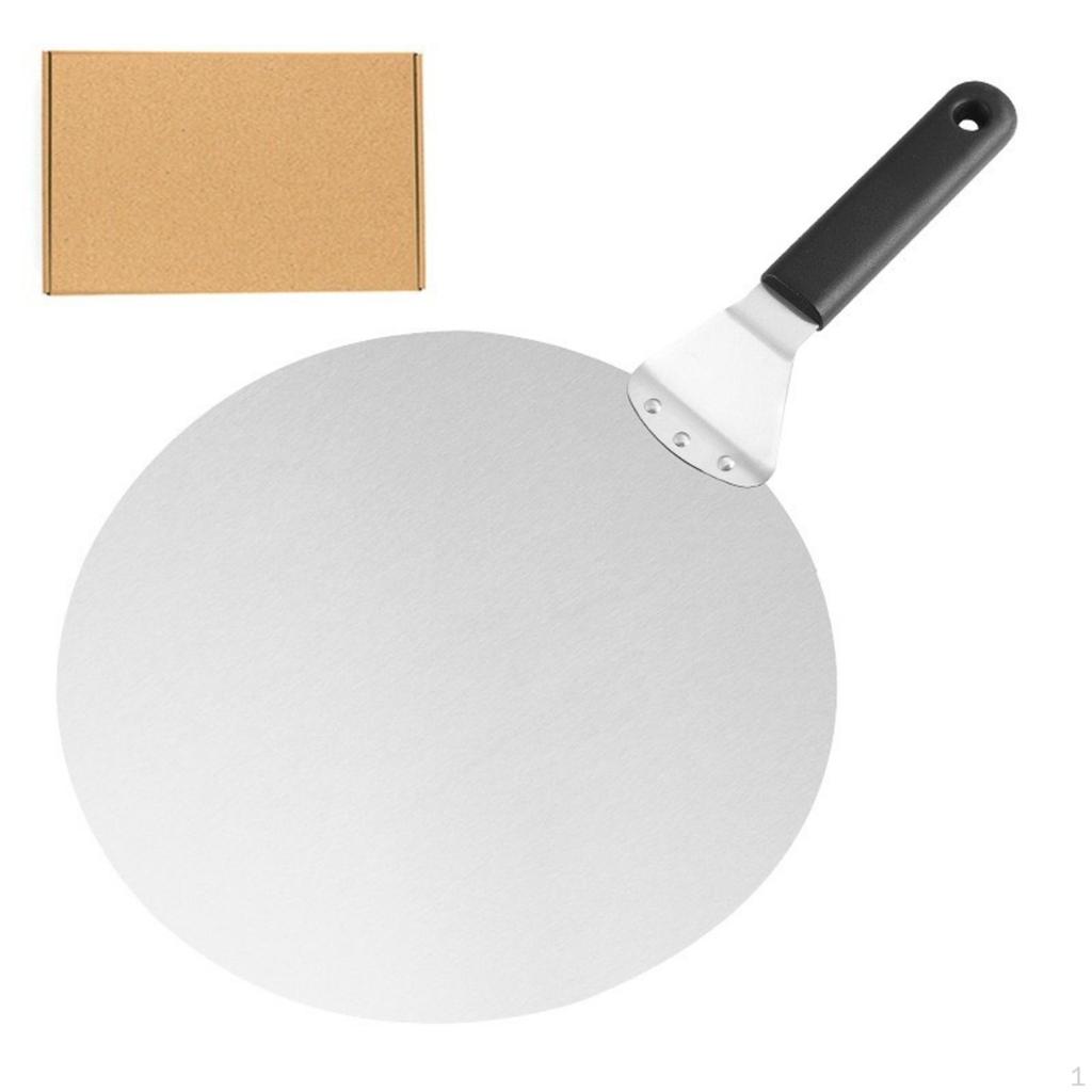 Stainless Steel Pizza Peel Round Transfer Hanging Hole Utensil for Home Cooks, Oven