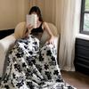 Latest Imitation Mink Fur Autumn Winter Warm Sofa Blanket High-end Flower Butterfly Jacquard Throw Blankets Warmth Shawl Blanket