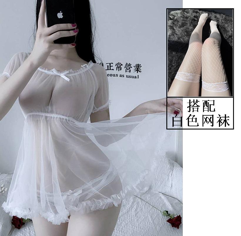 Fun Underwear, Small Breasts, Pure Desire Pajamas, Large Skirt, Transparent Chiffon, Free of Blood Drops, Nightgown Wholesale, One Piece Is Sent On Be