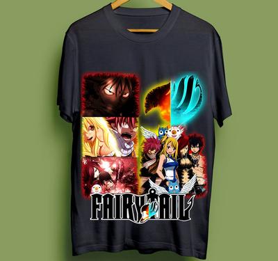 Fairy Tail T-shirt Gray Fullbuster Natsu Dragneel Girl Anime Gift Shirt All Size