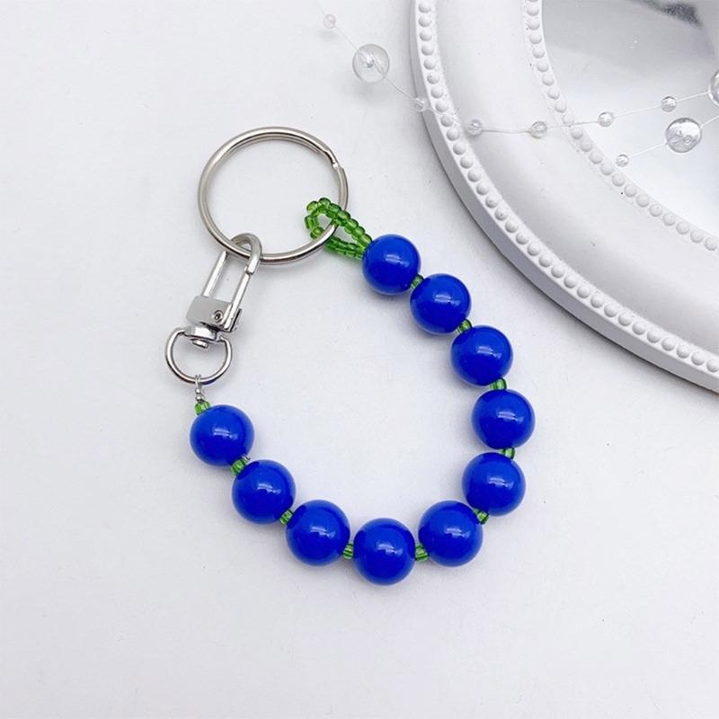 Colorful Beaded Keychain Unique Phone Charm Chain Eye Catching Keyring Decoration Bag Pendant for Various Occasion