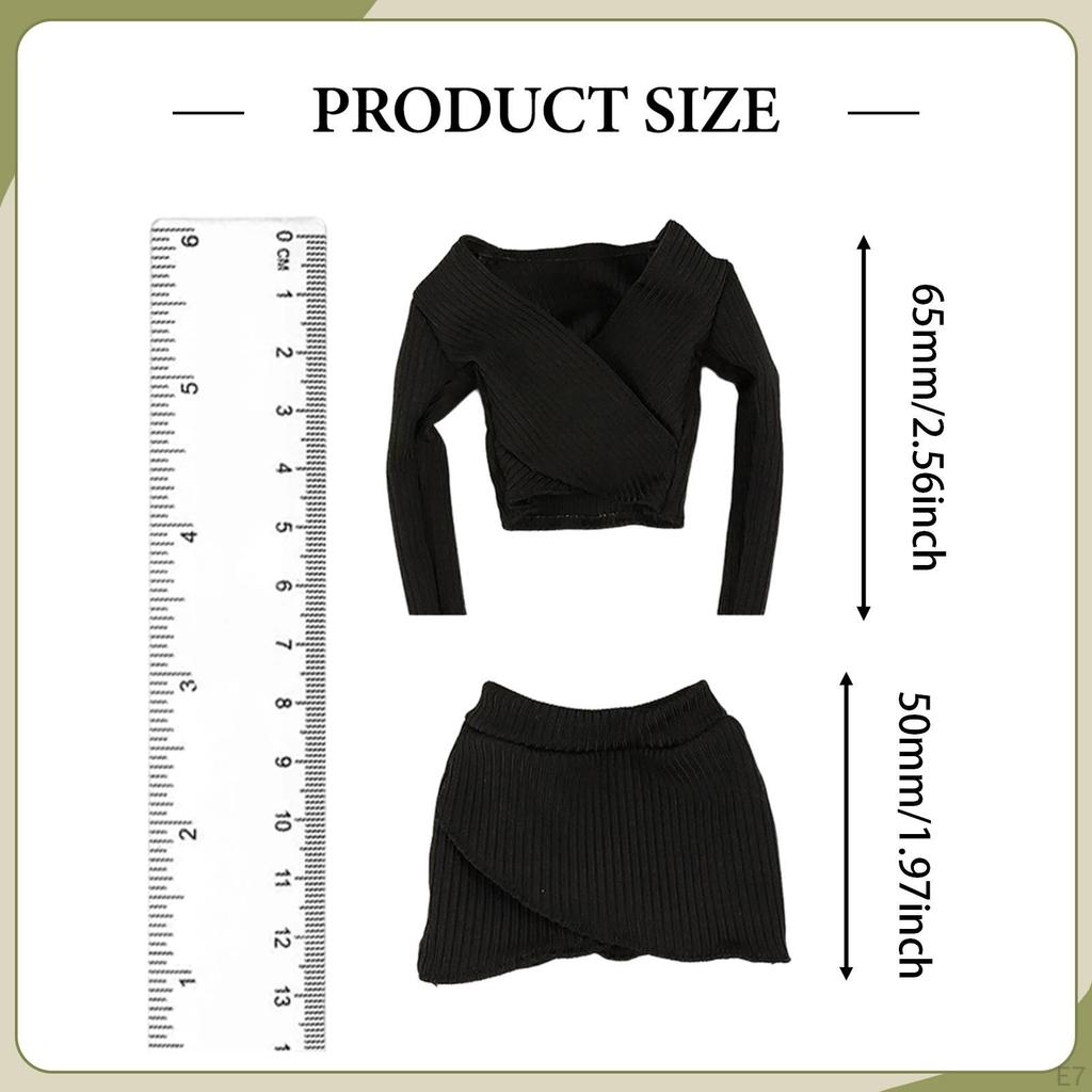 1:6 Female Crop Tops Action Figure Clothes Fashion Handmade Cosplay Long Sleeve Top for 12''