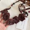 Rose Bohemian Floral Waist Rope Hair Accessories Ethnic Style Bead Waist Belt  Versatile