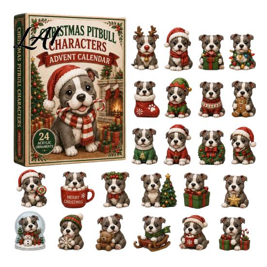 Interactive Holiday Game Animal Advent Calendar 2026 2D Christmas Countdown Box with Collectable Ornament Acrylic Dog Pendants Festive Tree Hanging