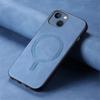 For iPhone 15 Plus Leather Back Case Compatible with MagSafe Skin-touch Phone Cover