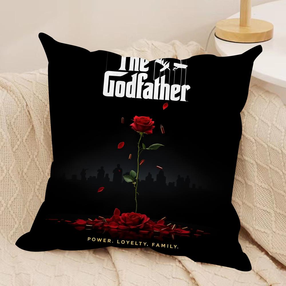 Film The GGodfather Cushion Cover Silky Short Plush Invisible Zipper Dustproof Sofa Pillow Case For Home Decor