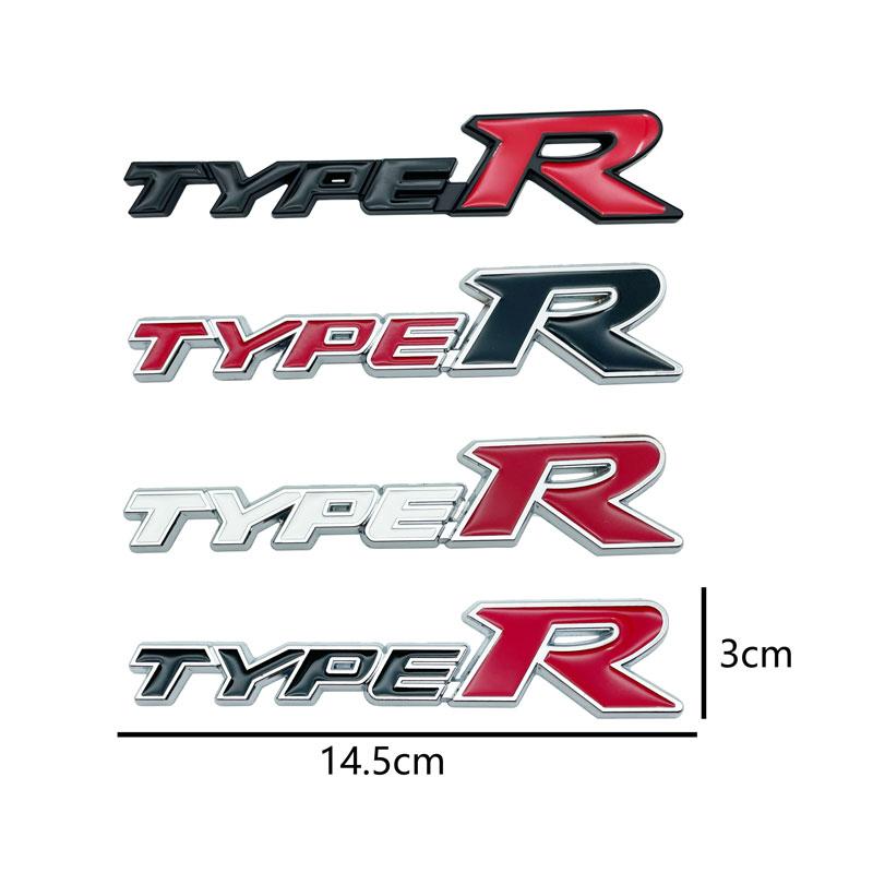 3D Metal Car StickerType R Typer Logo Front Grille Emblem Trunk Rear Stickers Badge For Honda TYPER Civic XR-V HR-V Accord