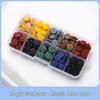 Sunflower Sealing Wax Granules In Transparent Box - Grid-Style Set with 10/15/24 Colors for Stamps