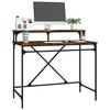 Desk Smoked Oak 100x50x90 cm Wood Based Material and Iron