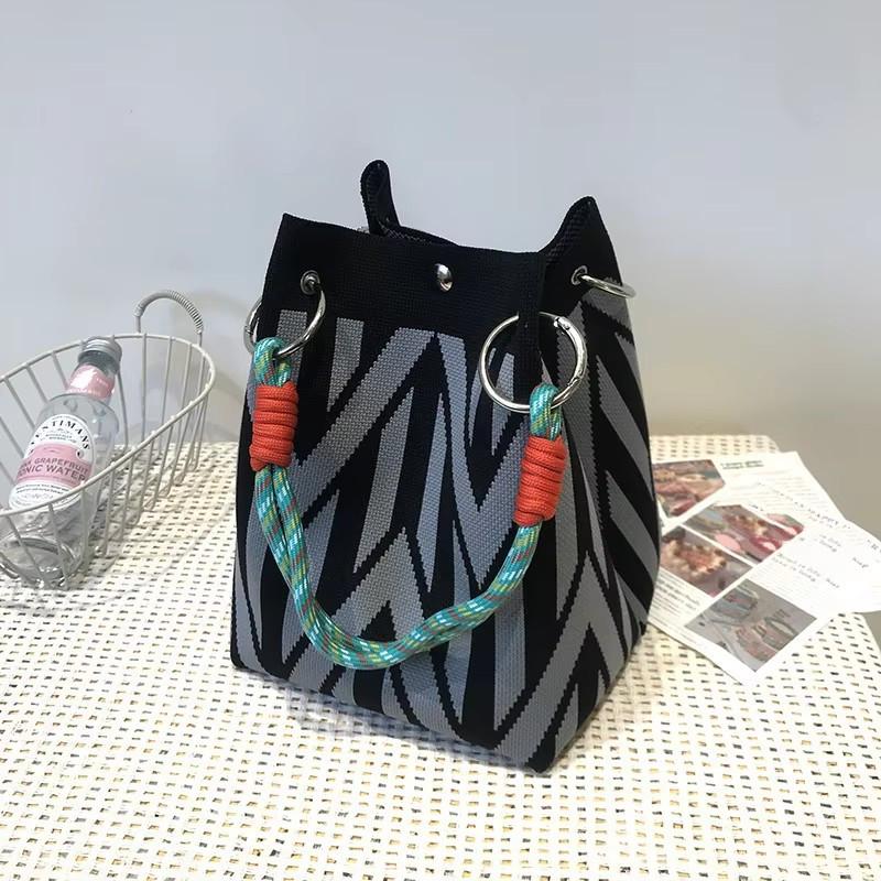 

Women s Knitted Handbag Tote Bag - Fashion Water Bucket Purse for Work, Travel, Shopping
