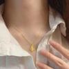 Élégant Collier Pendentif Trèfle à Quatre Feuilles Doré Givré - Cadeau Luxueux pour Elle