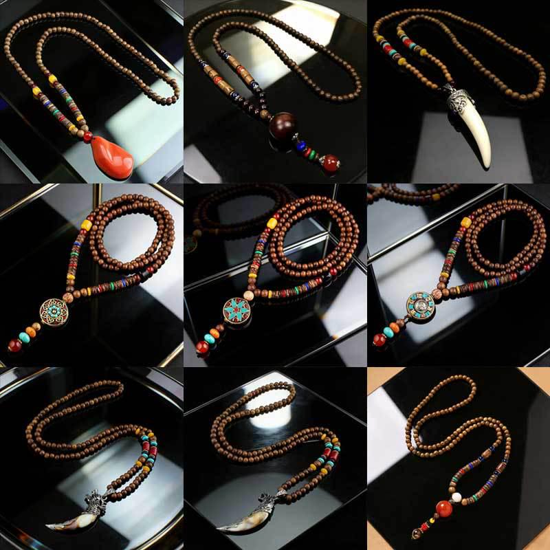 Tibetan Ethnic Sweater Chain Zen Bodhi Necklace: Unisex Retro Scenic Accessory