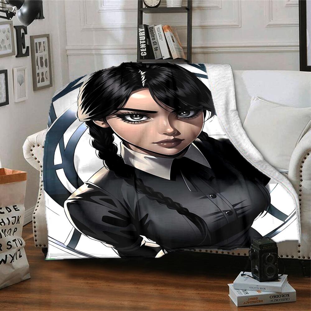 1pc Addams Family Wednesday3 Blanket, Gift, for Men and Women, Soft Blanket, Good for Sofa Bed Couch Travel, Lightweight Flannel Blanket