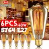 Lâmpada LED Edison E27 40W Regulável Luz Quente Antiga Vintage Filamento AC220V