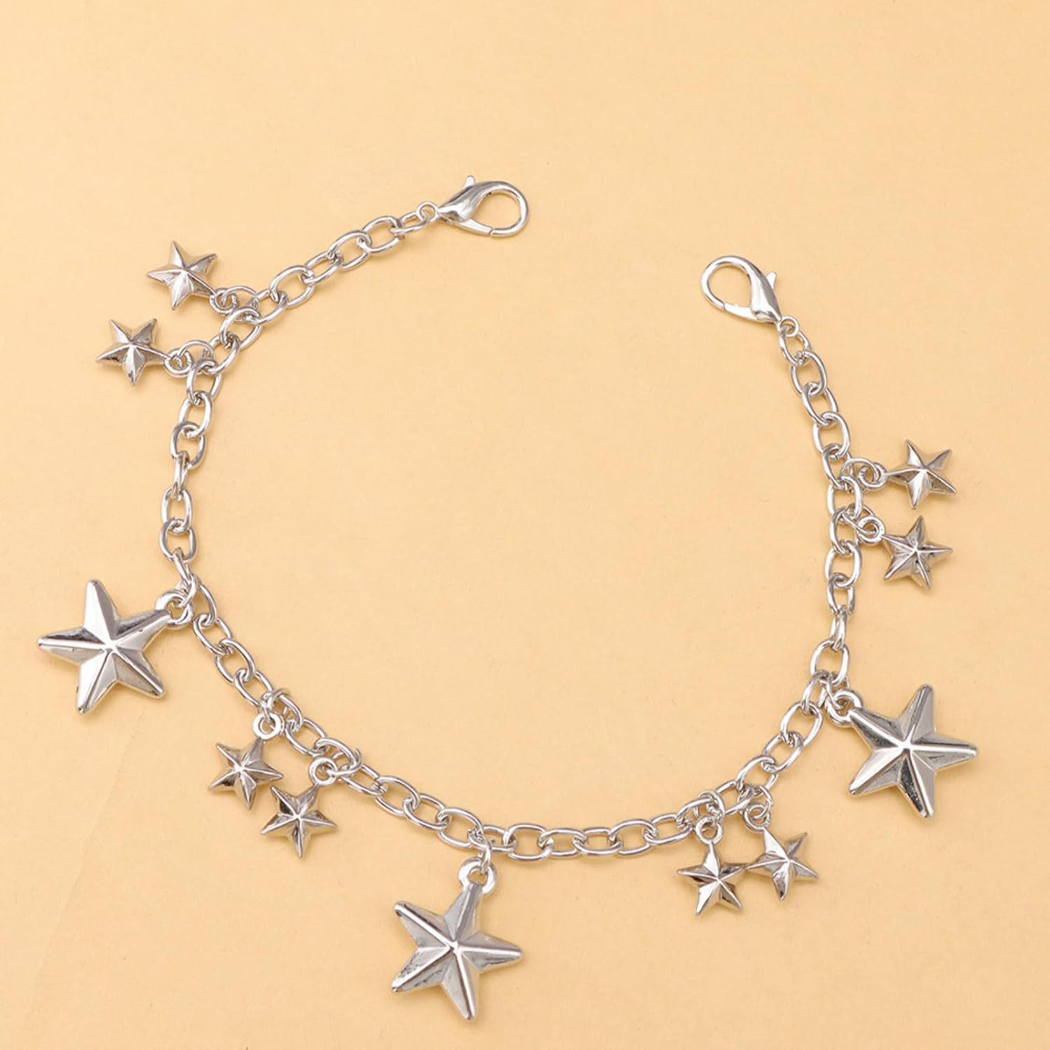 

Sterling Silver Star Jewelry Set: Bracelet & Necklace by Xianmei 12cm x 10cm x 2cm