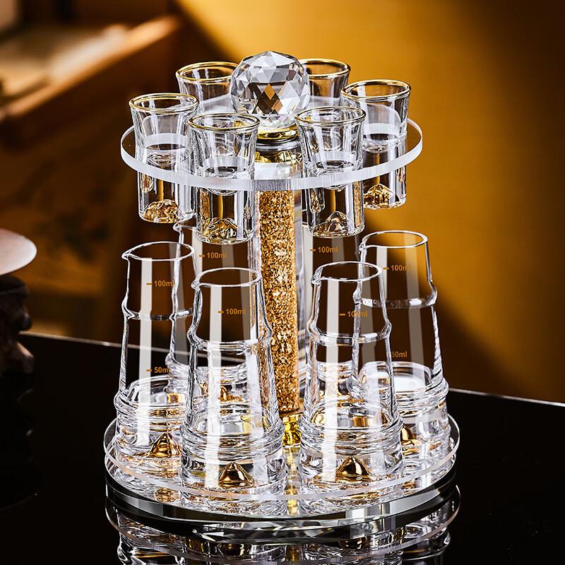 Hanton Gold Leaf Baijiu Cup Set with Deer Head Rack