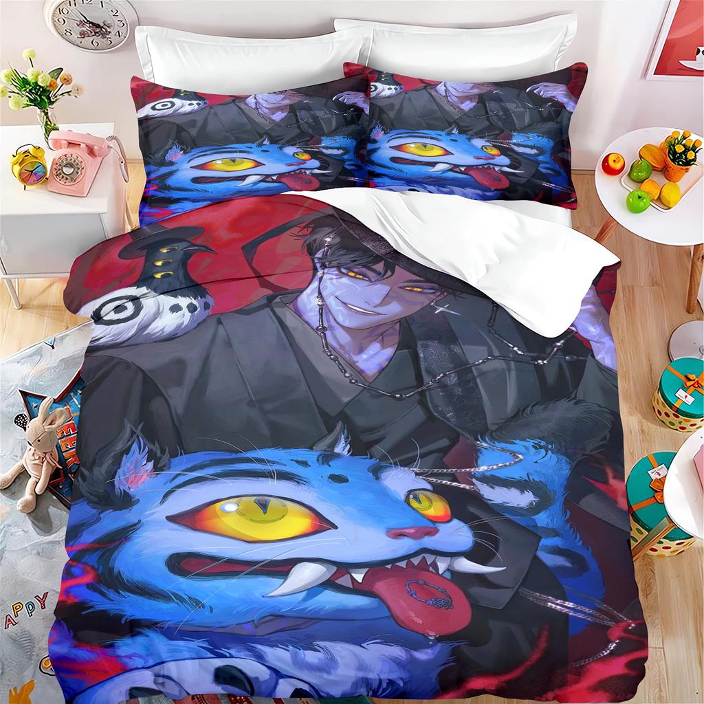 KPop Demon Hunters Anime 100% Polyester Bedding Set Duvet Cover Set Printed Cartoon Home Decor