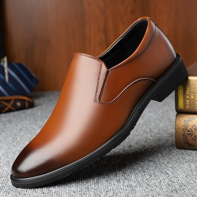 2026 Herren Business Formell Freizeit Schuh Herren Atmungsaktive Lederschuhe Schwarz Weiches Leder Weiche Sohle Frühling Trauzeuge Homme