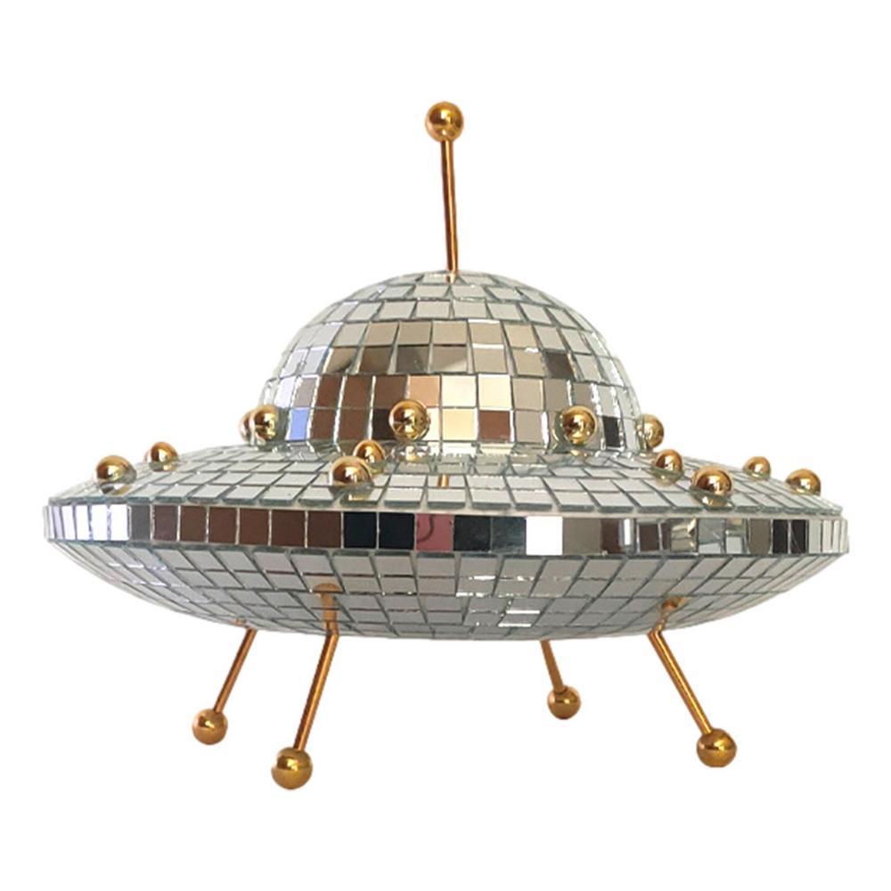 

Disco Ball Decor Creative Flying Saucer Disco Mirror Ball Party Disco Ball Accessory Big Party Decorations Music Festive Decor серебряный