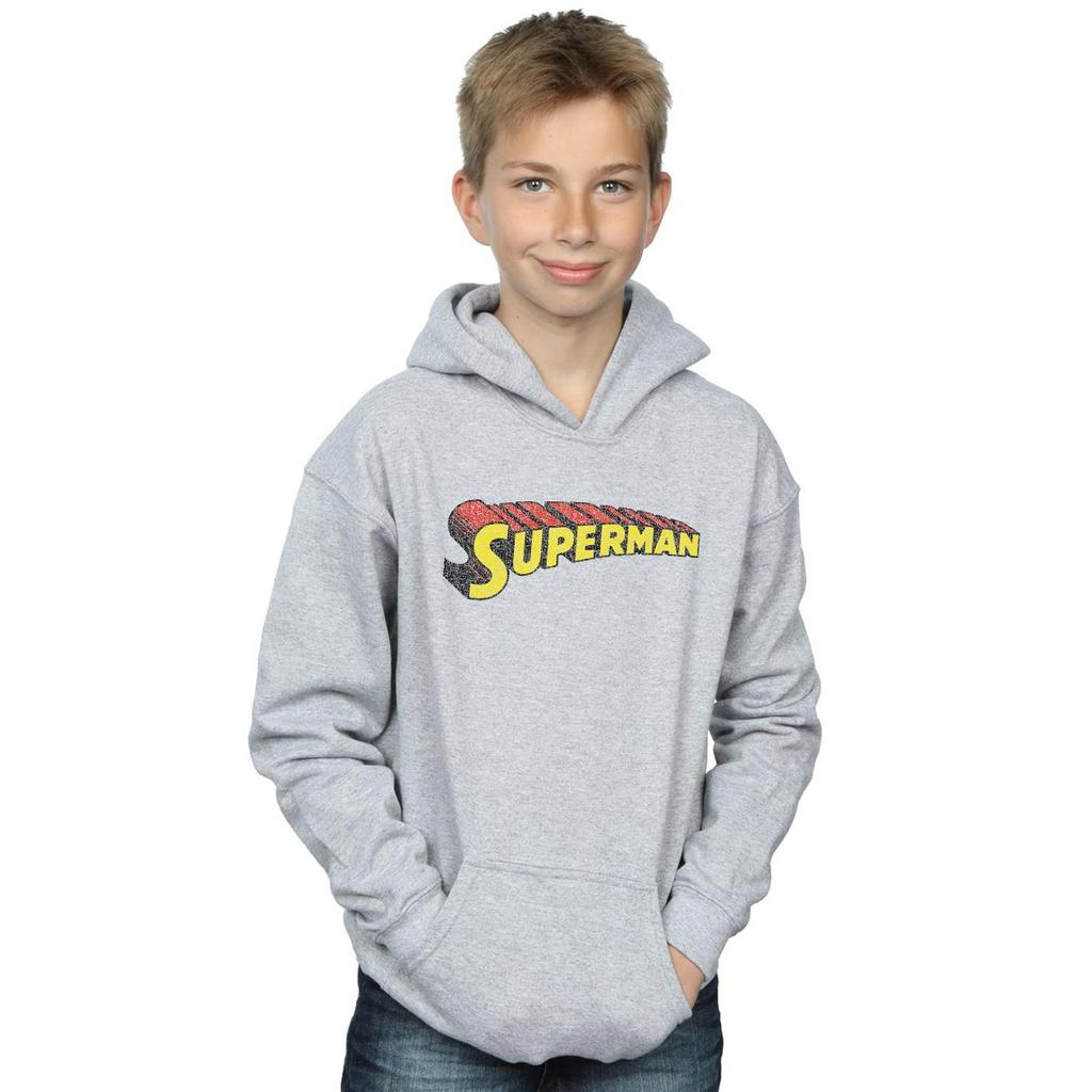 DC Comics Boys Superman Telescopic Crackle Logo Hoodie