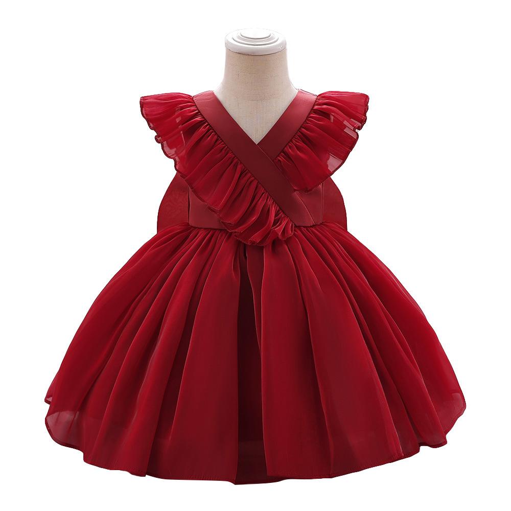 Kinder Baby Mädchen Kleidung Pailletten Großen Bogen Baby Mädchen Kleid 1. Geburtstag Party Hochzeit Kleid Für Mädchen Palast Prinzessin Kleider