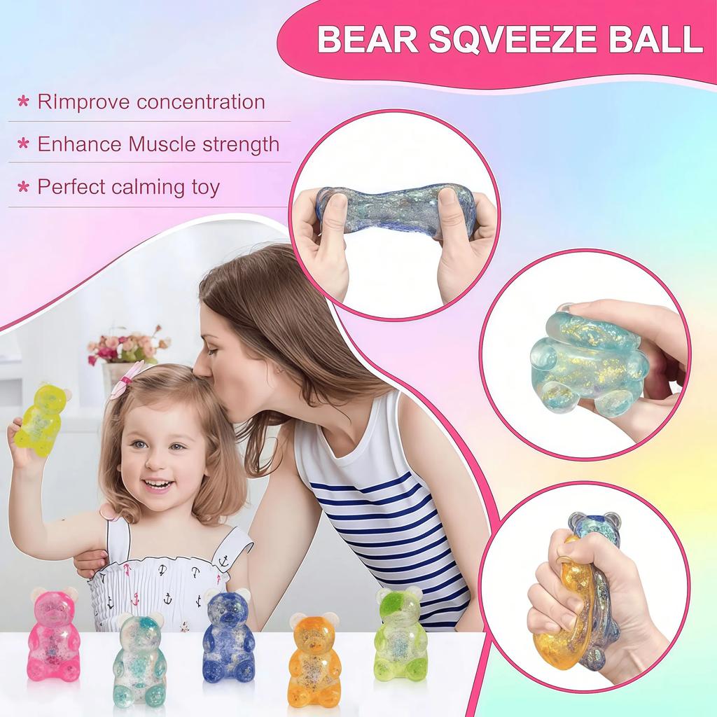 1 Pc Aurora Gummy Bear - Sensory Stress Relief Toy, Jelly-like Filling, Squeeze Toy, Decompression Toy, Anxiety Relief Toy