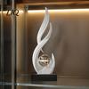 Artistic Ornament for TV Cabinet Abstract Decorative Sculpture with Clear Crystal Ball, Modern Flowing Curve Tabletop Decor Statue Golden Office Desk