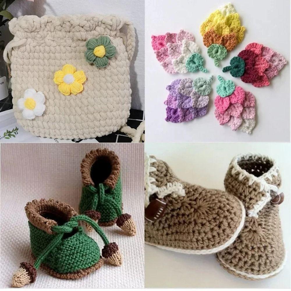 Comfortable Crochet Needles Set Multicolored Handle Crochet Knitting Knitting Needle  Sewing Tools