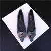 2025 Korean version of flat shoes, shallow mouth comfortable soft sole metal buckle, foreign style versatile retro pointed simple Doudou shoes