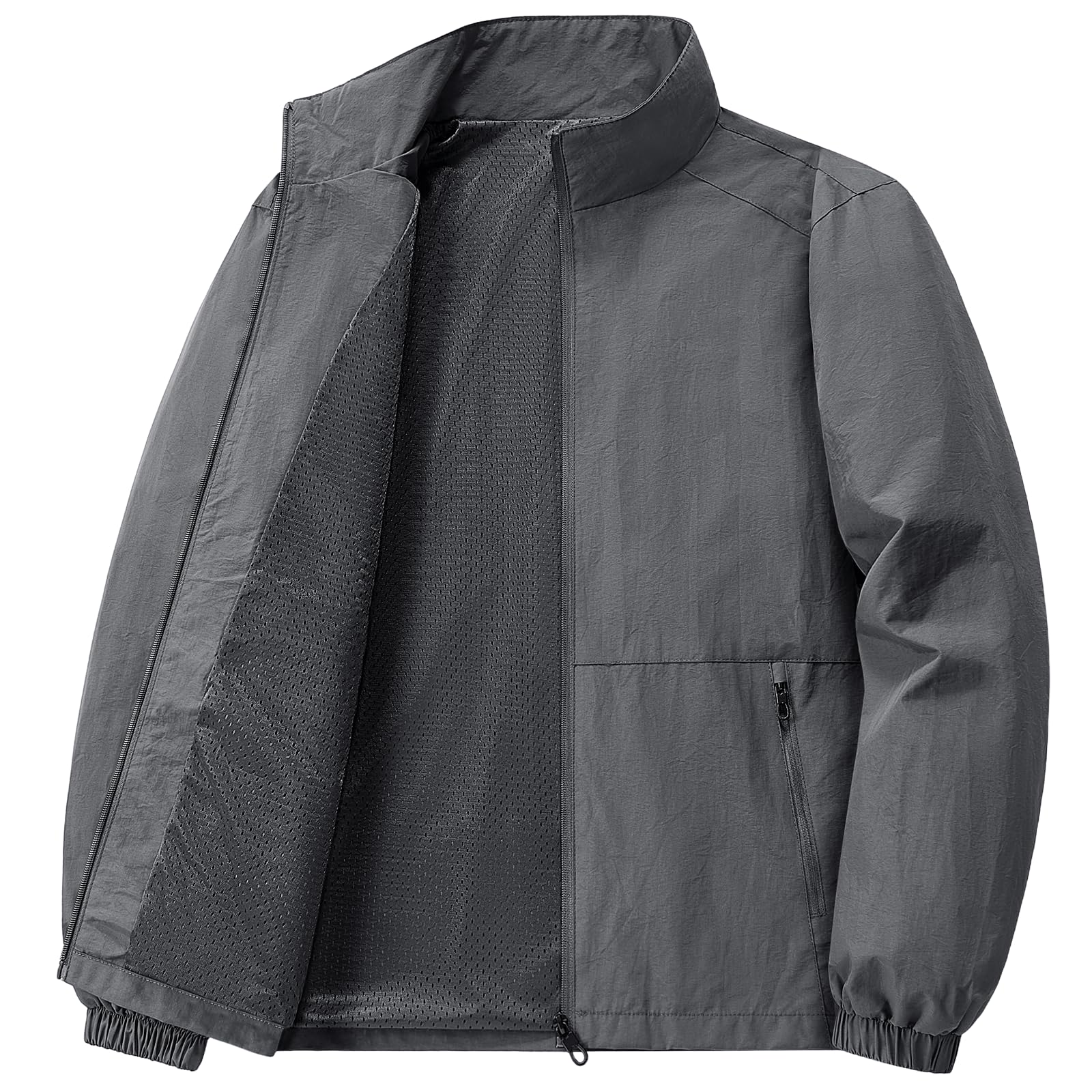 

Ветровка с длинным рукавом Kayiyasu Размеры Повседневная верхняя одежда для весны и Тонкий размер Мужское пальто, M-5XL, Осень, Посадка, Легкий, Ветрозащитный, серый