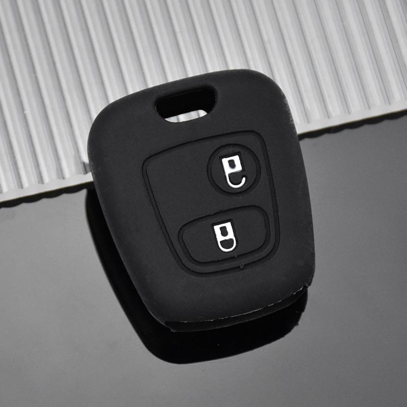 

Чехол для дистанционного ключа автомобиля для Citroen Berlingo C1 C2 C3 Xsara Picasso, силиконовый чехол-брелок для Peugeot 107 207 307 407 206 406 чёрный