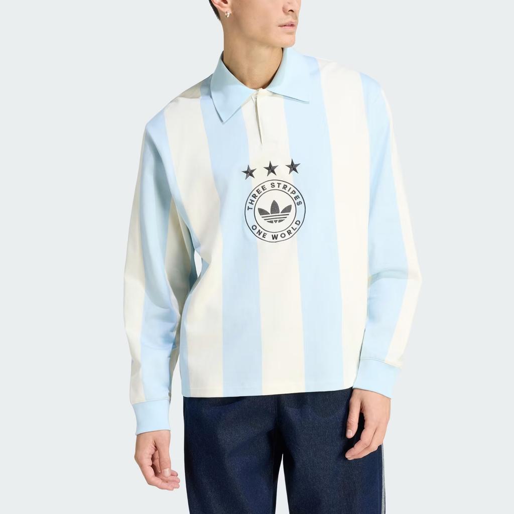Adidas Originals Three Stripes Comfortable Simple Long Sleeve Polo Shirt Men tops KU9190