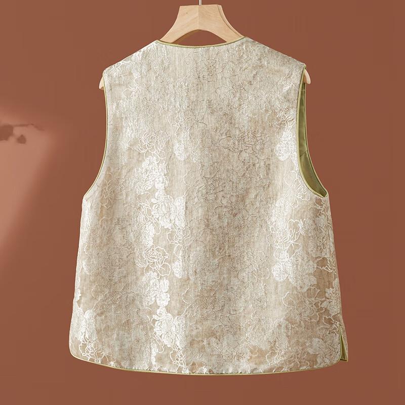 Women's New Chinese Style Round Neck Button Vest