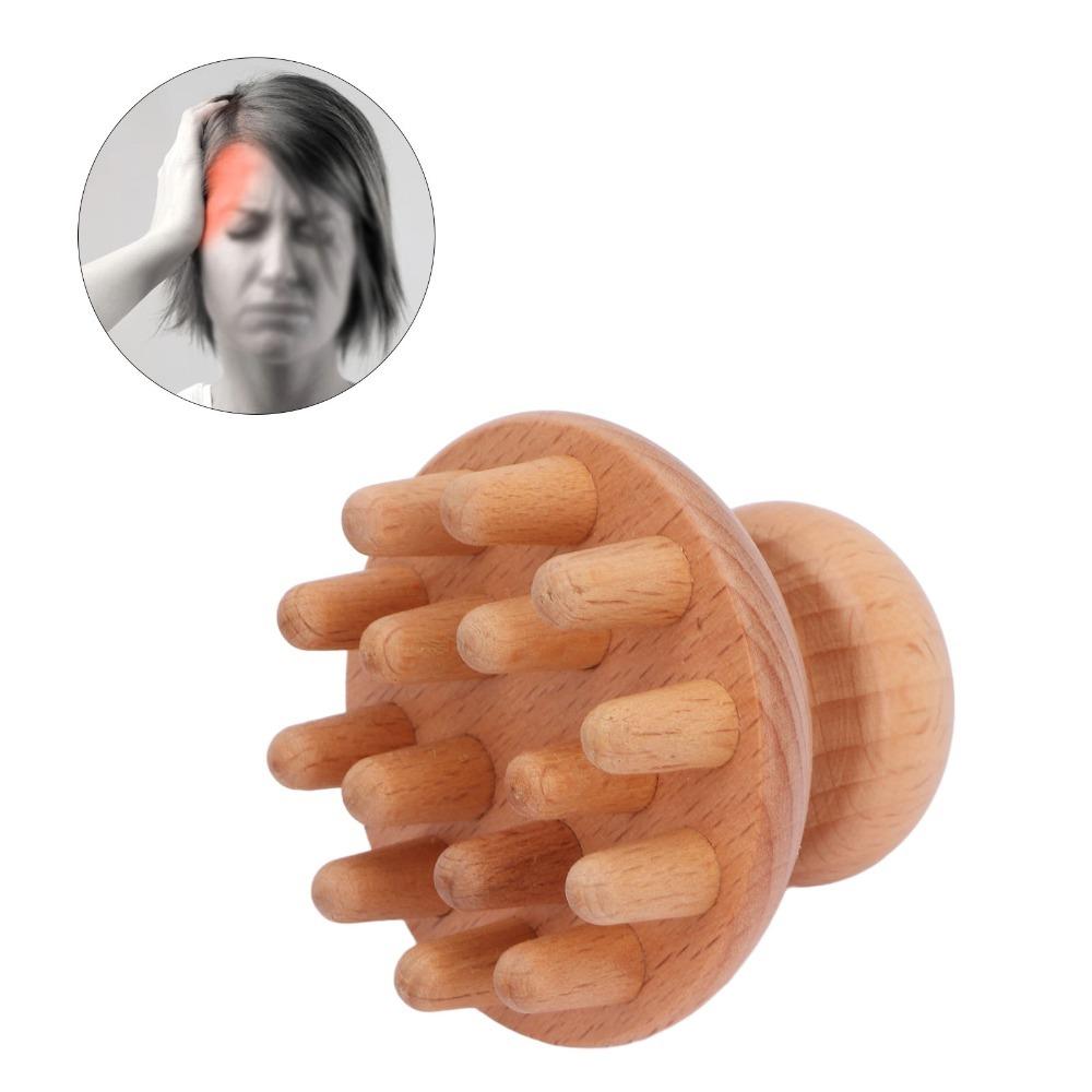 

Wooden Material Wood Mushroom Massager Ergonomic Handle Wooden Massager Full Body Use