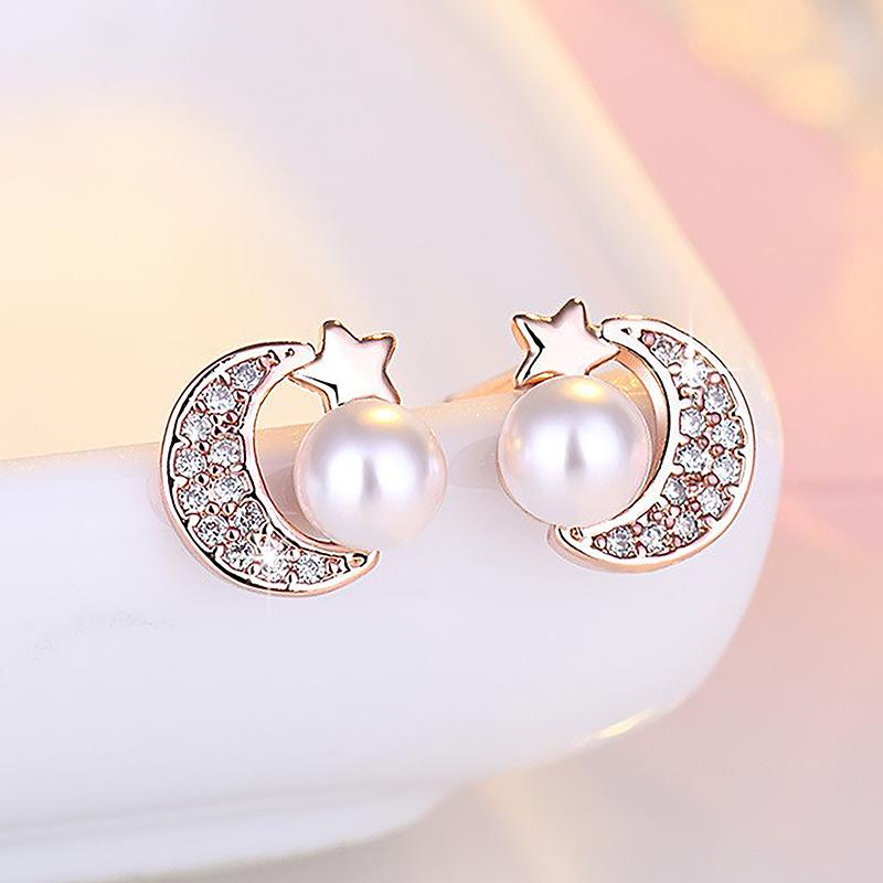 925 Sterling Silver Earrings stud Pearl For Women Exquisite Student Girlfriend Jewelry Accessories Wedding Fashion Gift
