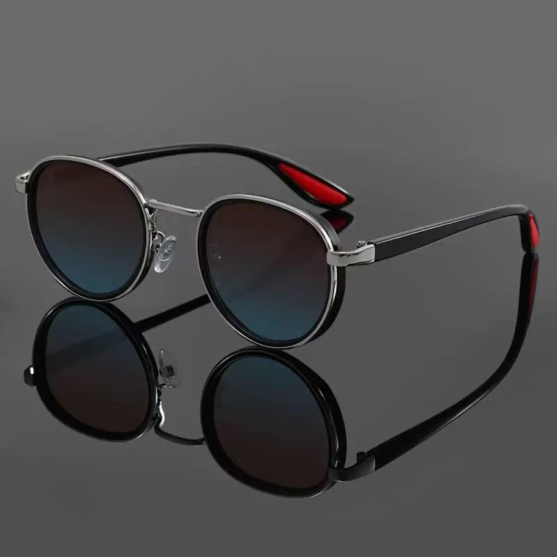 Retro Metal Frame Color-Changing Sunglasses - Stylish Unisex Sun Protection
