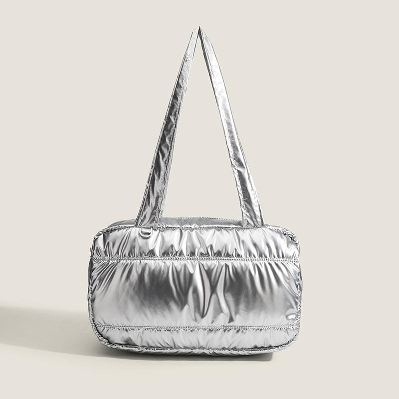 

Спортивные сумки-пуховики для женщин, роскошные дизайнерские сумки и кошельки из полиэстера с вышивкой, большая вместительная сумка через плечо 19X10x35cm серебряный