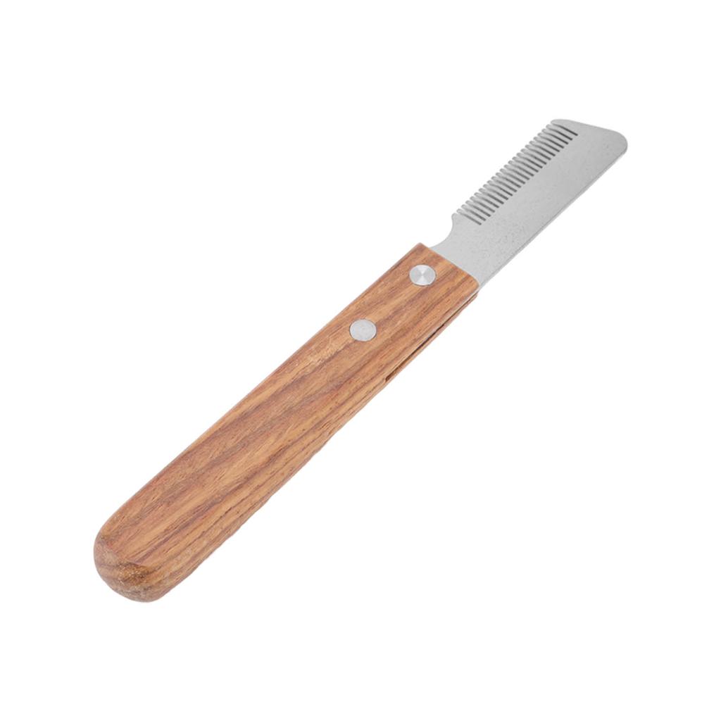 Pieptene de Stripping pentru Câini Îndepărtare Noduri Fără Durere Sigur Pieptene de Toaletare Pisici cu Mâner de Lemn pentru Utilizare cu Mâna Dreaptă