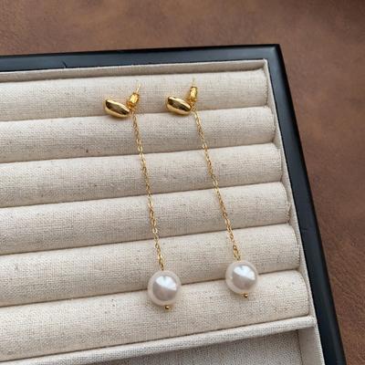 Elegante lange Quastenohrringe mit Perlen - High-End Mode Luxus Hänge-Stil