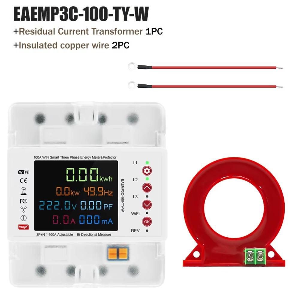 Smart WiFi Meter Three-phase Energy Meter Adjustable Overcurrent Limit