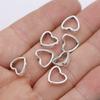 20Pcs Silver Plated Heart Loose Spacer Beads Frame For Jewelry Making Bracelet Necklace Accessories Diy