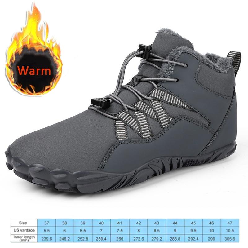 Nieuwe Winterlaarsjes Heren Sneeuw BareFoot Casual Schoenen Outdoor Werkschoenen Dames Warme Bont Heren Enkellaarsjes Heren Sneeuwlaarzen Grote Maat 47