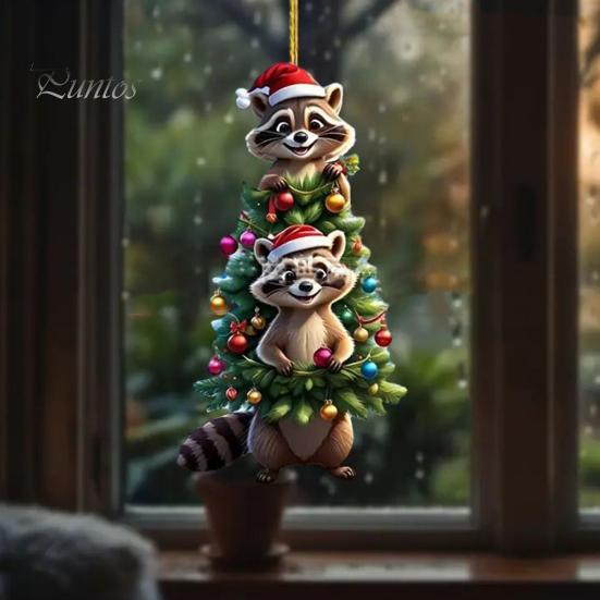 Hängendes Ornament, süße Tierdekoration, kreative Form mit Schlüsselband, einfach aufzuhängen, Auto-Rückspiegel-Ornament, hängende Charms