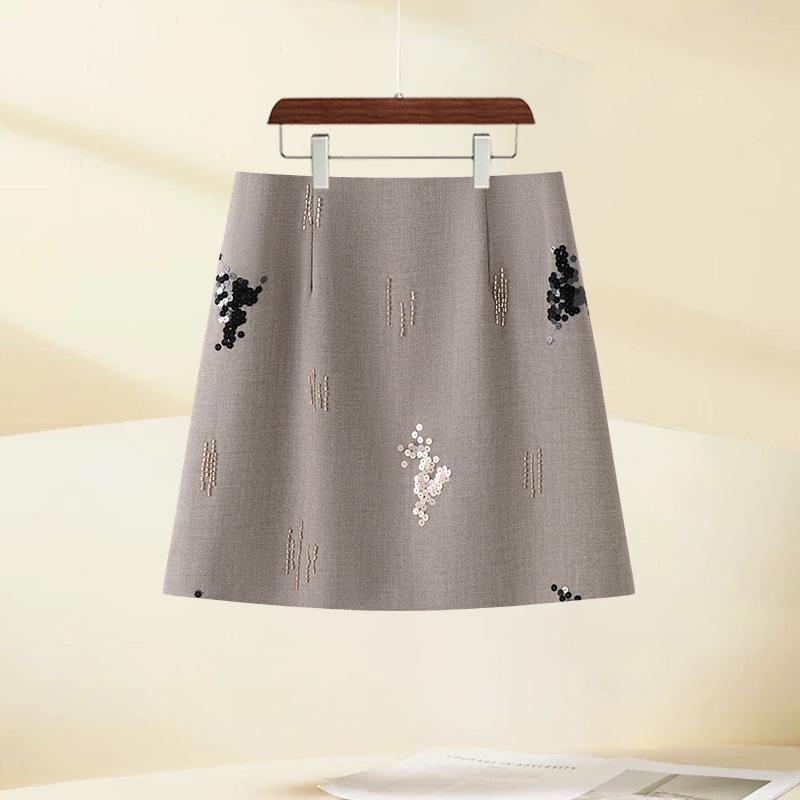 Chic Petite A-Line Sequin Skirt for Women - Spring/Autumn 2026
