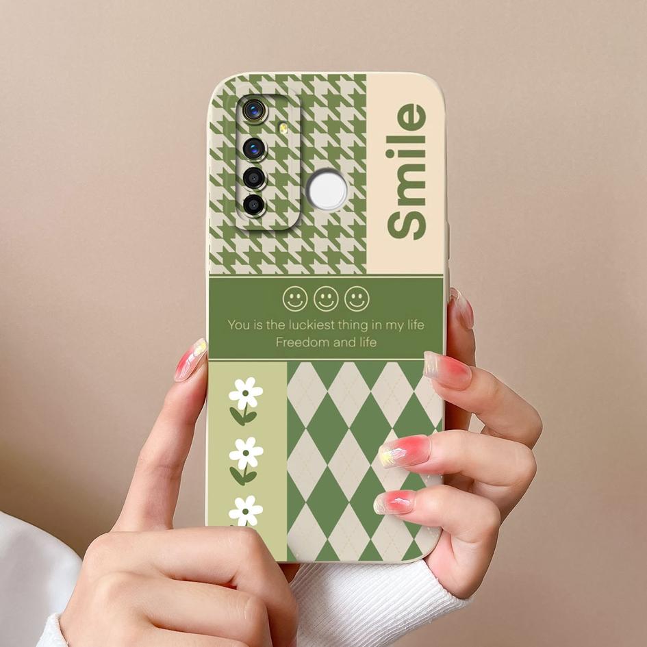 For Oppo Realme Q5i V13 X2 X7 V15 Q5 Q Q3 F29 A5 Q3i Pro Bumper Case Exquisite Check Pattern Liquid Silicone Dustproof Protective Cover For Oppo Shell