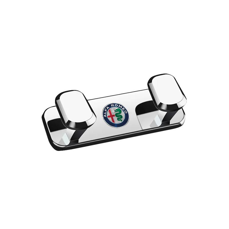 XLRNT1 1Pcs Car Metal Storage Hook Organizer Auto Sticker For Alfa Romeo Giulia Stelvio Giulietta MiTo 147 156 159 Brera Disco Volante