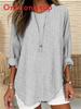 Urban Style Striped Long Sleeve Tshirt With Polyester Fabric For Casual Office Wear