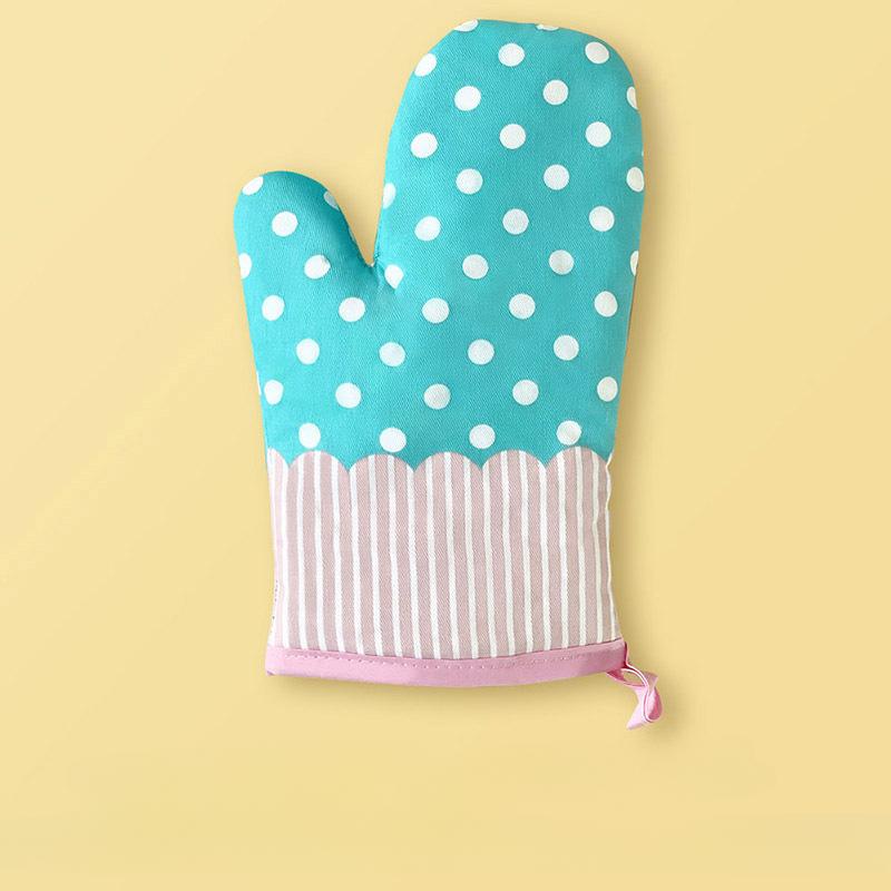 1PC New Pastoral Style Thickened Plaid Microwave Oven Insulation Gloves Microwave Oven Gloves Hot Gloves Kitchenware